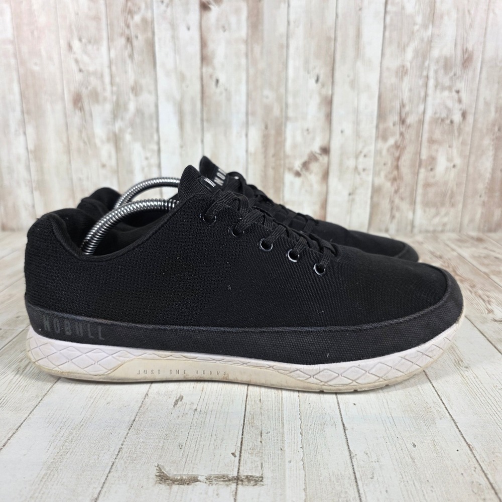 NOBULL Black Canvas Trainer Mens Size‎ 11 Low Top Training Shoes Just The Horns